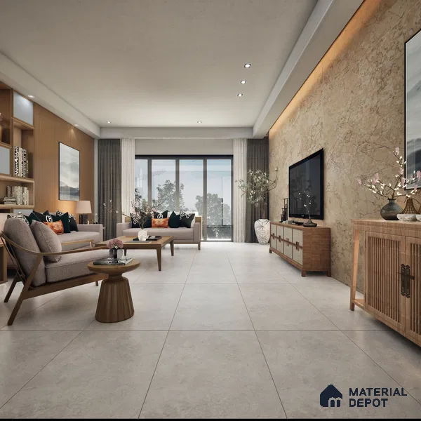 Marble Floor & Wall Tile TL 09926 4 ft x 2 ft Grey Vitrified Matte Finish Tile - 9 mm | Ideal for Living Room,Bedroom,Bathroom,Kitchen