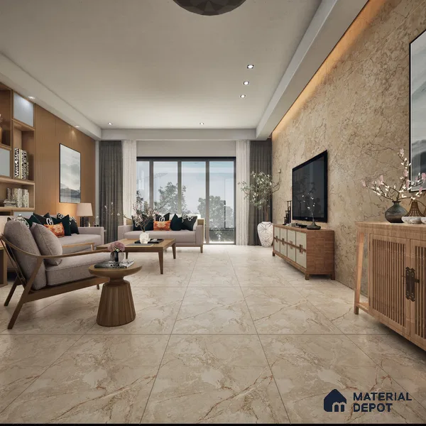 Marble Floor & Wall Tile TL 09245 Euri Mist Glit 4 ft x 2 ft Infinia Fusion Finish Vitrified Tile - 9 mm | 4 Random Design | Suitable For Living Room, Bedroom, Dining Area