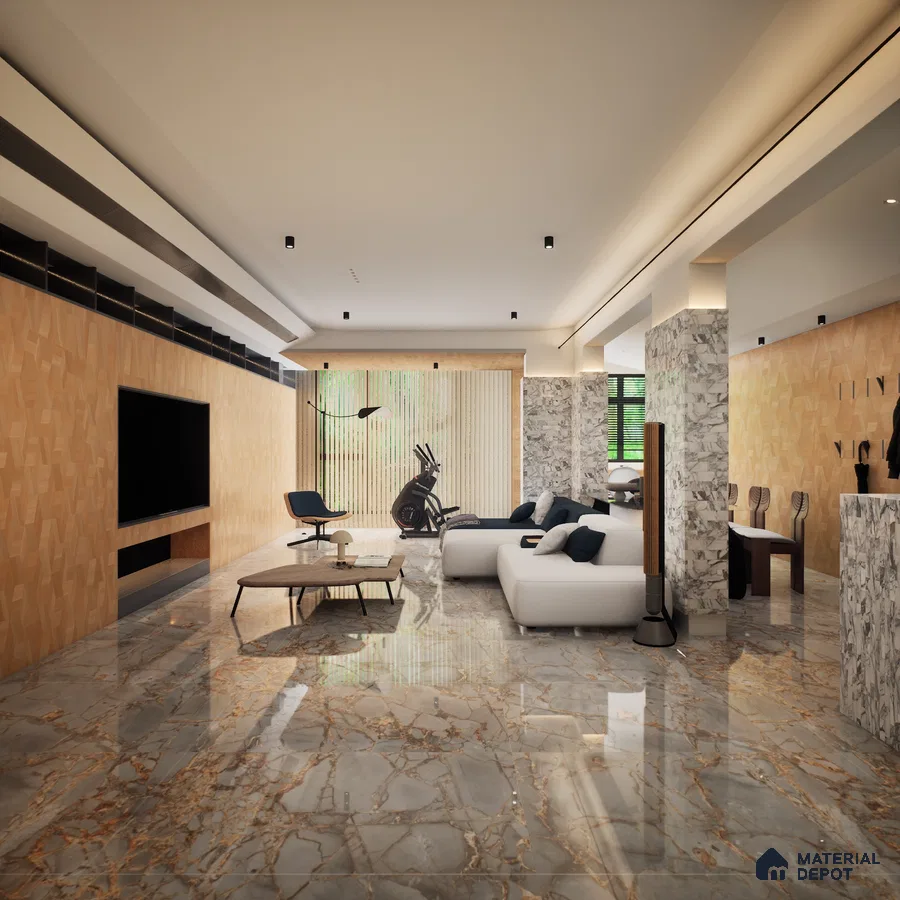 Rey Varsate 1200x600 mm Glossy Finish Infinito Octane Glaze Vitrified Floor and Wall Tile - 9 mm | Material Depot