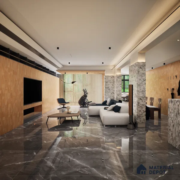 Marble Wall & Floor Tile TL 06324 Radiant Stone 4 ft x 2 ft Vitrified Matte Finish - 9 mm (Random Design 4) | Suitable for Living Room, Bedroom, Bathroom & Kitchen
