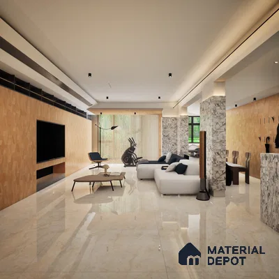 Rey Vista Light 1200x600 mm Glossy Finish Luxury Glaze Vitrified Floor and Wall Tile - 9 mm | Material Depot