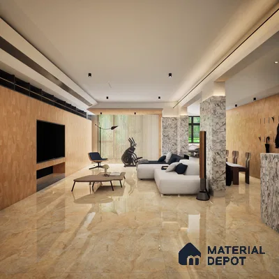 Rey Vista Dark 1200x600 mm Glossy Finish Luxury Glaze Vitrified Floor and Wall Tile - 9 mm | Material Depot