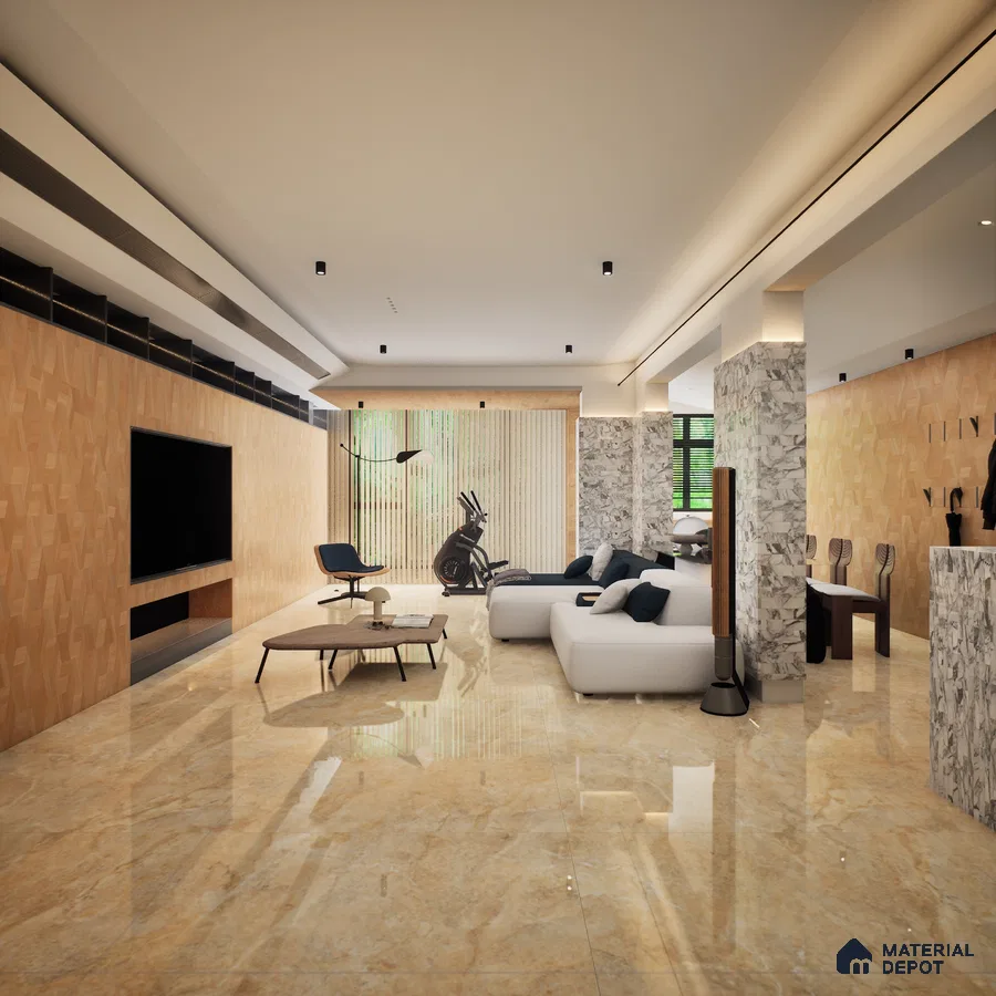 Rey Vista Dark 1200x600 mm Glossy Finish Luxury Glaze Vitrified Floor and Wall Tile - 9 mm | Material Depot