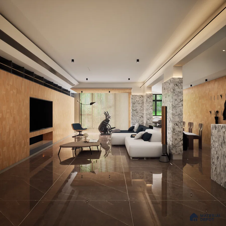 Armani Brown 1200x600 mm GVT Tile - 9 mm | Material Depot