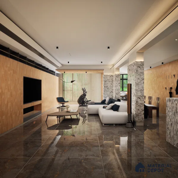 Stone Floor & Wall Tile TL 11719 | 8 in x 8 in Vitrified Metallic Glue Matte Tile - 9 mm