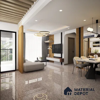 Livon Platinum Rubynut 600x600 mm High Gloss Finish Double Charge Vitrified Floor and Wall Tile - 9 mm | Material Depot