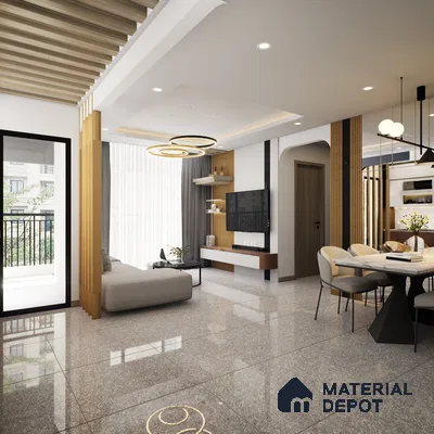 Melody Ash 600x600 mm Glossy Finish Multi Charged Vitrified Tile - 9.5 mm | Material Depot