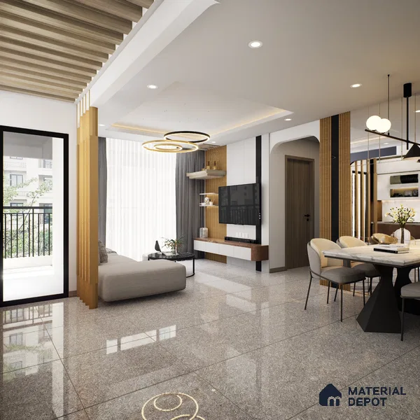 TL 03005 Grey 4 ft x 2 ft Glossy Finish Vitrified Wall & Floor Tile - 9.5 mm