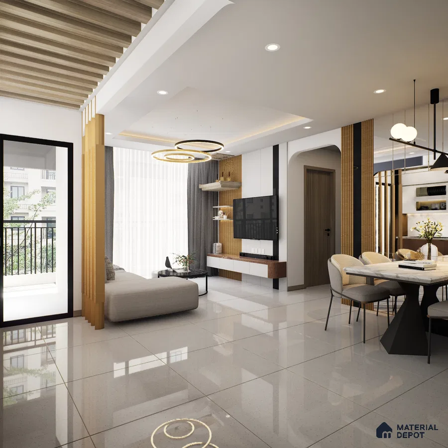 Sand Grey 600x600 mm Glossy Finish Double Body Vitrified Tile - 9.5 mm | Material Depot