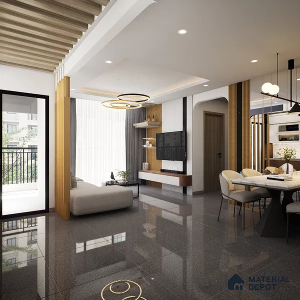 TL 04465 Graphite 600x600 mm Matte Finish Full Body Vitrified Cream Color Tile - 9 mm