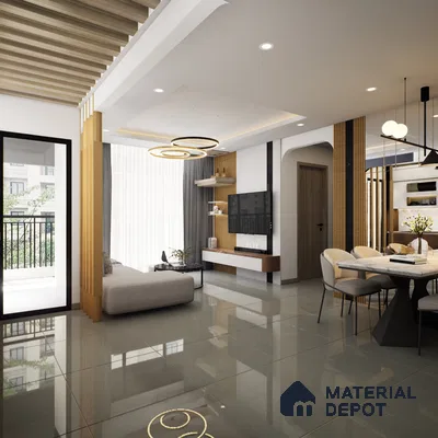 Sand Kota 600x600 mm Glossy Finish Double Body Vitrified Tile - 9.5 mm | Material Depot