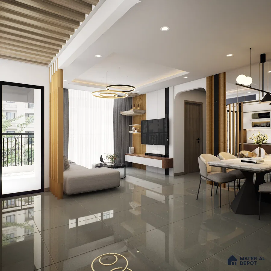 Sand Kota 600x600 mm Glossy Finish Double Body Vitrified Tile - 9.5 mm | Material Depot