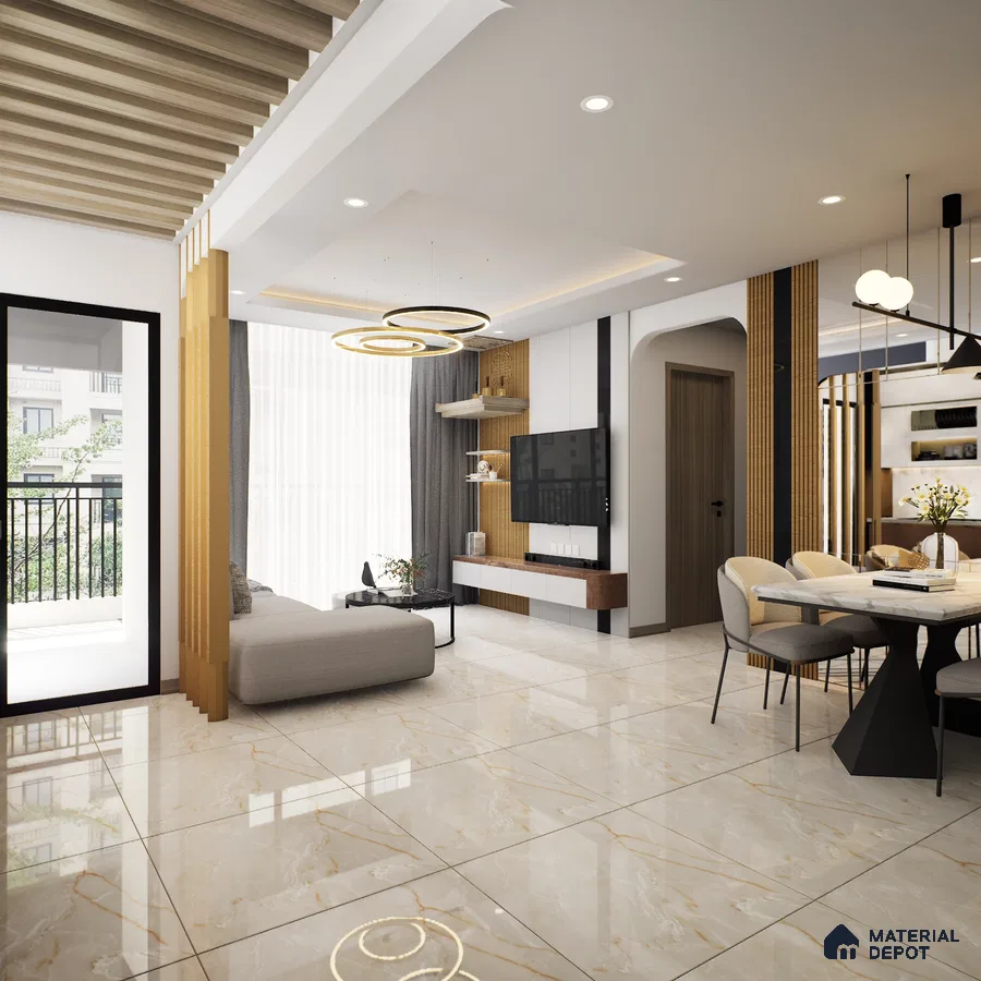 Atlantic Royal 600x600 mm Glossy Finish GVT Tile - 9.5 mm | Material Depot