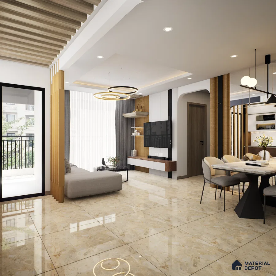 Emil Brown 600x600 mm Glossy Finish GVT Tile - 9.5 mm | Material Depot
