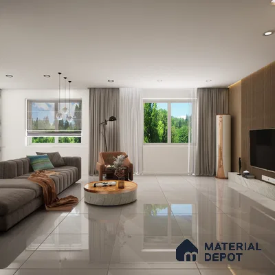 Mozart XL Grey Crystal 600x600 mm Glossy Finish Sand Dune Full Body Vitrified Floor and Wall Tile - 9 mm | Material Depot