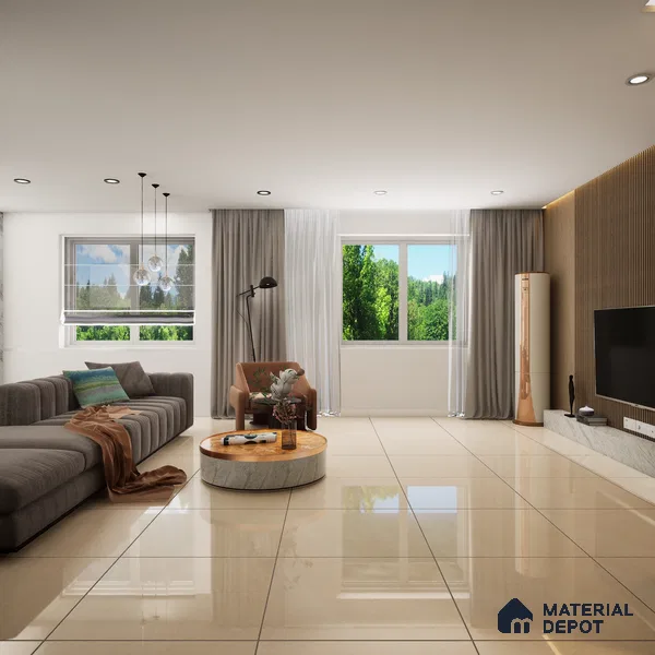 Marble Wall & Floor Tile TL 04222 Beige Crystal Finish 600x600 mm Full Body Vitrified Tile - 9 mm