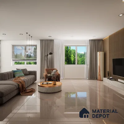 Mozart Mocha Crystal 600x600 mm Glossy Finish Sand Dune Full Body Vitrified Floor and Wall Tile - 9 mm | Material Depot