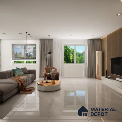 Mozart Dove Crystal 600x600 mm Glossy Finish Sand Dune Full Body Vitrified Floor and Wall Tile - 9 mm | Material Depot