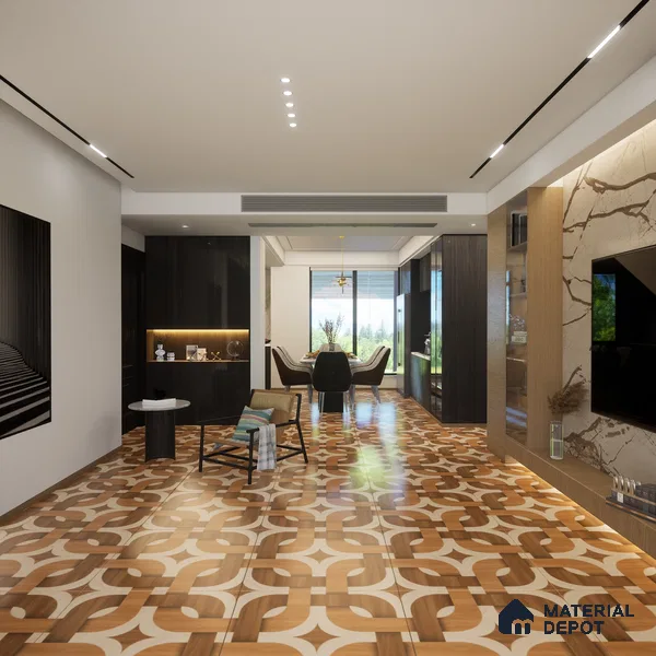 Stone Floor Tile TL 09486 Neo Mint 2 ft x 2 ft Matte Finish Vitrified Tile - 9 mm | 1 Random Design | Suitable For Living Room, Bedroom, Bathroom