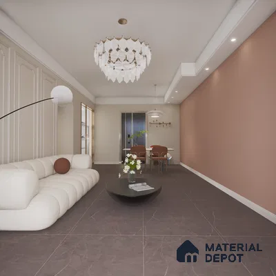 Elegance Choco 1200x600 mm Rustic Carving Finish GVT Tile | Material Depot