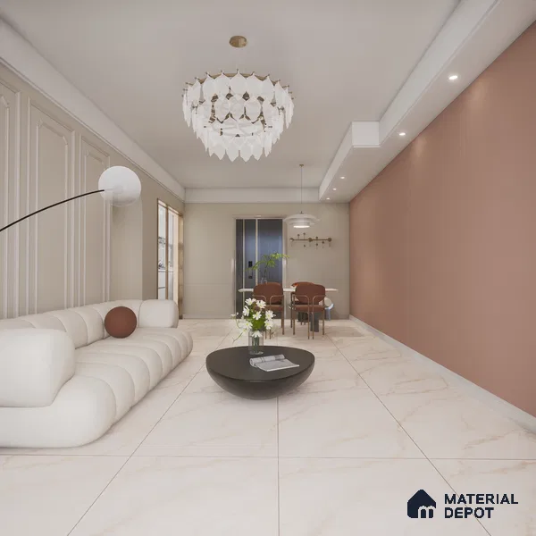 Marble Floor Large Format Tile TL 10591 Armani Walnut 6 ft x 4 ft Carving Matte Finish Vitrified Colorbody Tile - 15 mm | Suitable for Living Room, Bedroom & Bathroom | Adhesive and Spacers Must be Used During Installation