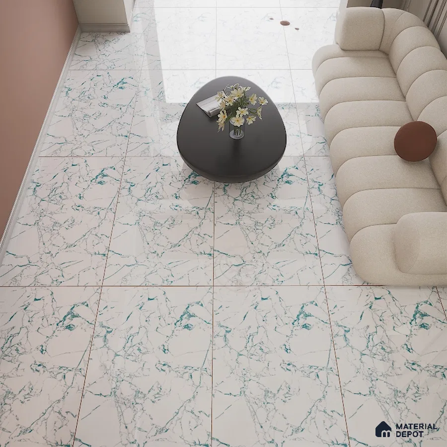 End Pacific Portoro 600x1200 mm Light Colorit Finish Vitrified Wall and Floor Tile - 10 mm | Material Depot