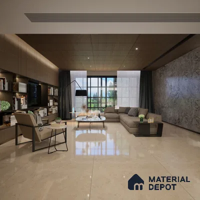 Budget Friendly Large Format Marble Floor Tile TL 04398 Endless Nicole Beige Glossy Finish Vitrified Colorbody Tile - 15 mm | Suitable for Living Room, Bedroom, Office | Adhesive and Spacers Must be Used During Installation