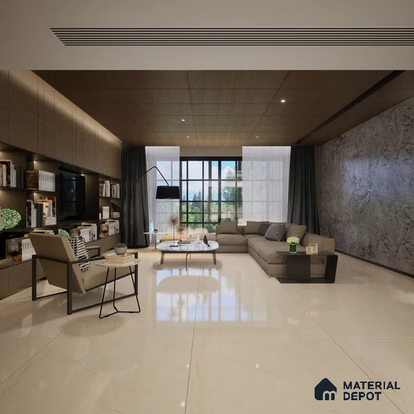 TL 08624 Beige 5.25 ft x 2.62 ft Glossy Finish Vitrified Floor & Wall Tile - 9 mm