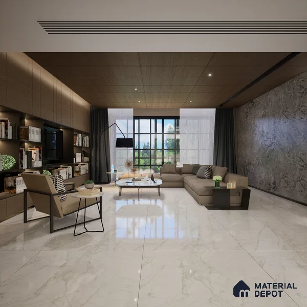 Budget Friendly Endless Wall & Floor Tile Value for Money TL 05953 Terravia Nextris Bianco 4 ft x 2 ft - Vitrified Endless Glossy Finish - 8.5 mm | 4 Random Designs | Suitable for Living Room, Bedroom & Bathroom