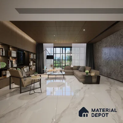 Marble Floor & Wall Tile TL 10178 SGH Micheal Satvario Pearl 6 ft x 4 ft Matte Finish Vitrified Tile - 9 mm | Suitable For living Room, Bedroom, Bathroom | Adhesive and Spacers Must be Used During Installation