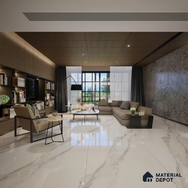 Marble Floor & Wall Tile TL 10178 SGH Micheal Satvario Pearl 6 ft x 4 ft Matte Finish Vitrified Tile - 9 mm | Suitable For living Room, Bedroom, Bathroom | Adhesive and Spacers Must be Used During Installation