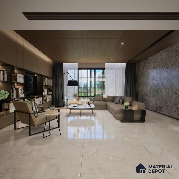 Marble Look Wall & Floor Tile TL 08959 | Glossy Finish 4 ft x 2 ft Vitrified Tile - 9 mm | Suitable For Kitchen, Bathroom, Bedroom & Office