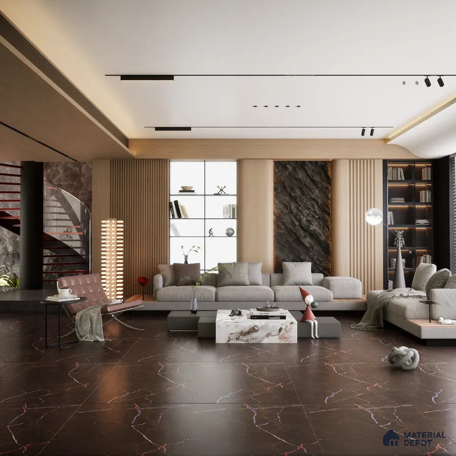Cognizant 1200x600 mm Color Carving Surface GVT Tile - 9 mm | Material Depot