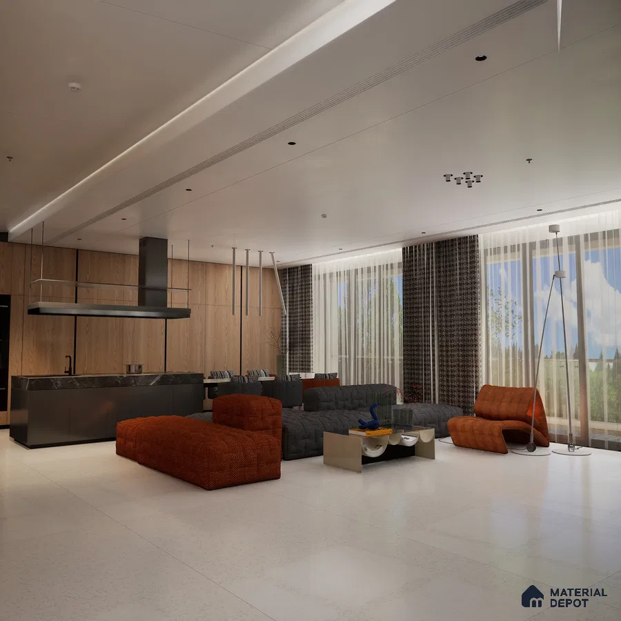 Mozart Quartz Crystal 1600x800 mm Matte Finish Sand Dune Full Body Floor and Wall Tile - 9 mm | Material Depot