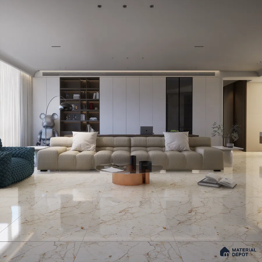 Random 3 Novo Crema 1200x600 mm Glossy Finish Tile - 9 mm | Material Depot
