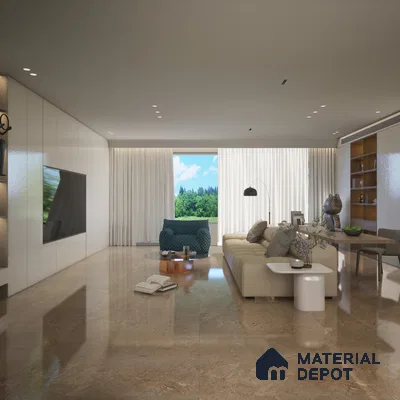 River Edge 1600x800 mm Glossy Finish GVT Tile - 9 mm | Material Depot