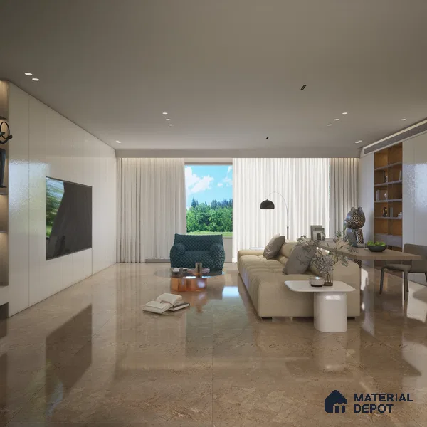 Grey Marble Floor & Wall Tile TL 06745 B Gravier Mirage Grey 800x1600 mm Vitrified Glossy Finish - 9 mm | | Suitable for Living Room, Bedroom, Bathroom