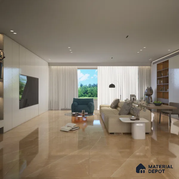 Brown Marble Floor & Wall Tile TL 07065 Gravier 2 ft x 4 ft Vitrified Glossy Finish - 9 mm | 5 Random Design | Suitable for Living Room, Bedroom, Bathroom