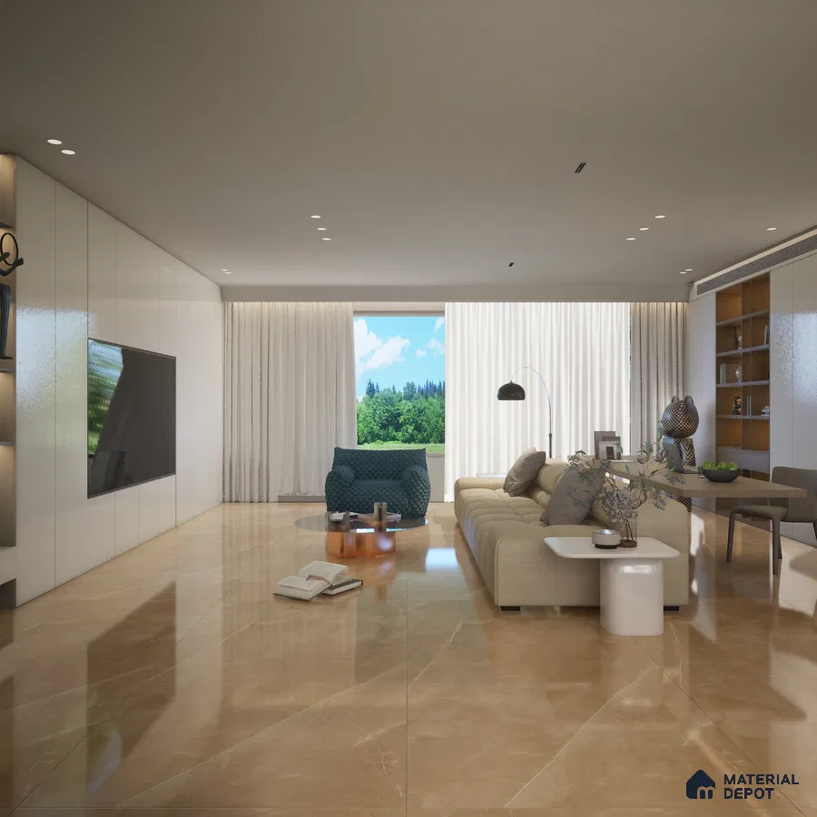 Armani Camel 1600x800 mm High Gloss Finish GVT Tile | Material Depot