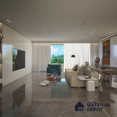 Armani Gris 1600x800 mm High Gloss Finish GVT Tile | Material Depot