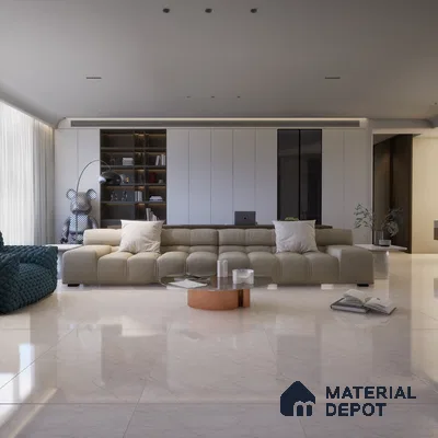 Arezzo Ash 1200x600 mm Glossy Finish GVT Tile - 9.5 mm | Material Depot
