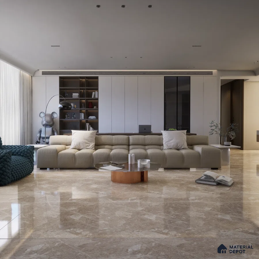 Lavit End Flurry Natural 1200x600 mm  Polished Glazed Vitrified Floor Tile - 10 mm | Material Depot
