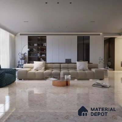 Marble Wall & Floor Tile TL 05134 Marblis Chestnut Vein 4 ft x 2 ft Vitrified Endless Glossy Finish - 9 mm (Random 4) | Suitable for Living Room, Bedroom & Bathroom