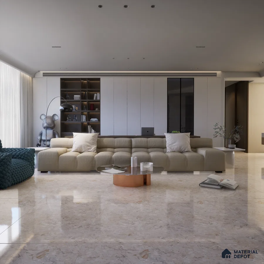 End Domina Natural 600x1200 mm Glossy Finish Vitrified Wall and Floor Tile - 10 mm | Material Depot