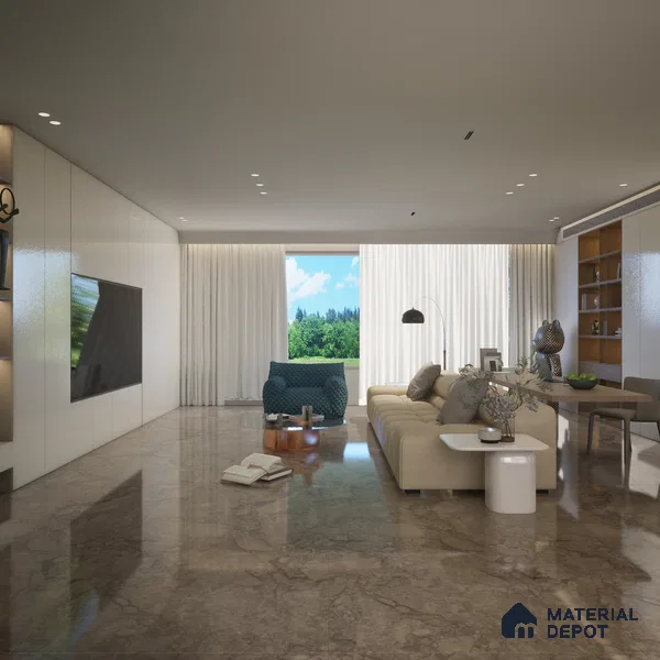 Brown Stone Floor & Wall Tile TL 06752 Gravier Twilight Mudstone 800x1600 mm Vitrified Carving Satin Finish - 9 mm | | Suitable for Living Room, Bedroom, Bathroom