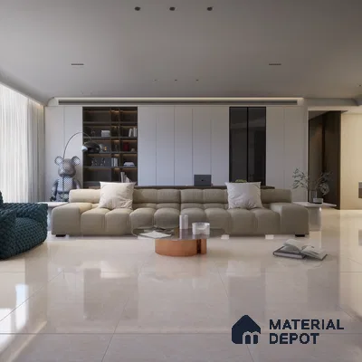 TL 11568 Perlato Royal 6 ft x 4 ft Glossy Vitrified Tile - 10 mm | Adhesive and Spacers Must be Used During Installation