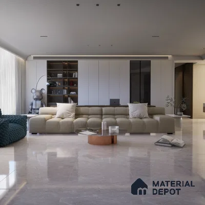 Endless Marble Floor & Wall Tile TL 10848 B Husk Ivory 4 ft x 2 ft Punch Carving Matte Finish Vitrified Tile - 9 mm | 4 Random Designs | Suitable for Living Room, Bedroom & Kitchen