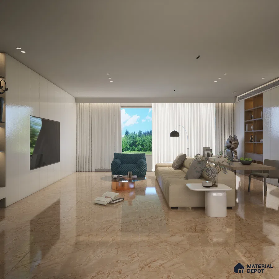 Varsace Tan-End Match 1600x800 mm Glossy Finish Floor Vitrified Tile - 10 mm | Material Depot