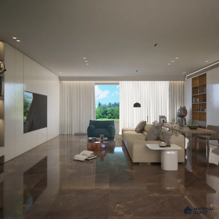Pulse Brown 1600x800 mm High Gloss Finish Floor Vitrified Tile - 10 mm | Material Depot
