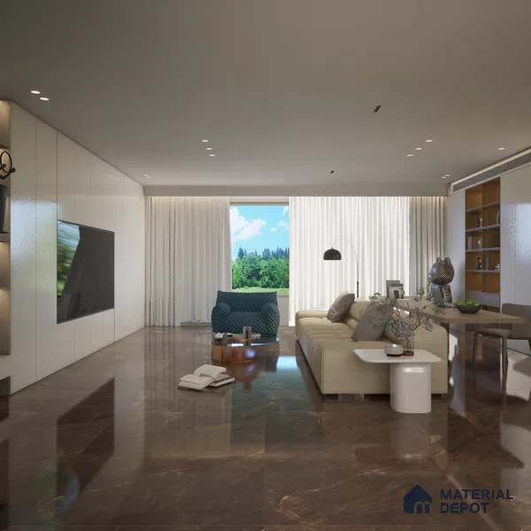 TL 02885 Brown Umber 1600 x 800 mm High Gloss Finish Wall & Floor Vitrified Tile - 10 mm
